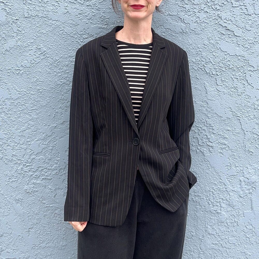 Vintage 90 Blazer Size 10 Striped Preppy Structured jacket Jones New York